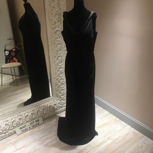 Black Ruched V Neck Colette by Mon Cheri Gown 16